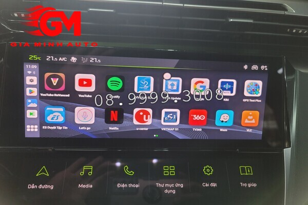 Bộ chuyển đổi android box xe Peugeot bản cao cấp Androi 12