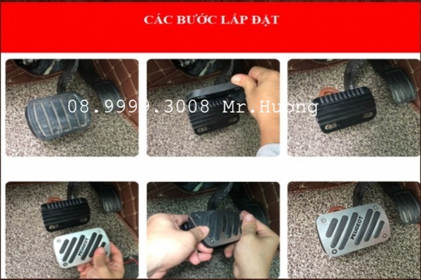 ốp bàn đạp chân ga chân phanh chống trơn trượt peugeot 2008