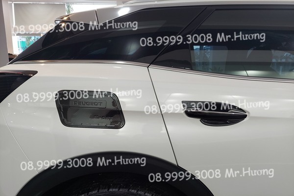 combo ốp hõm cửa chống xước và ốp nắp xăng carbon 5008