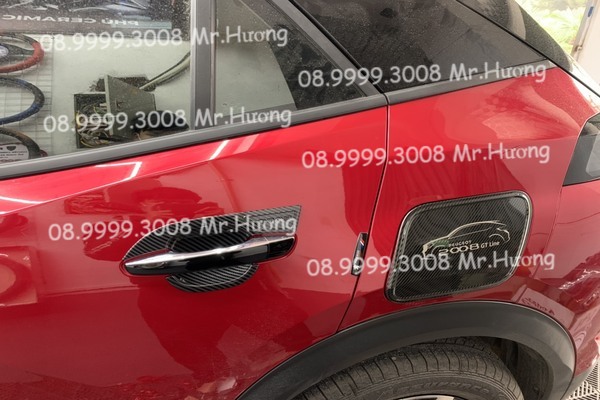 combo ốp hõm cửa chống xước và ốp nắp xăng carbon 2008