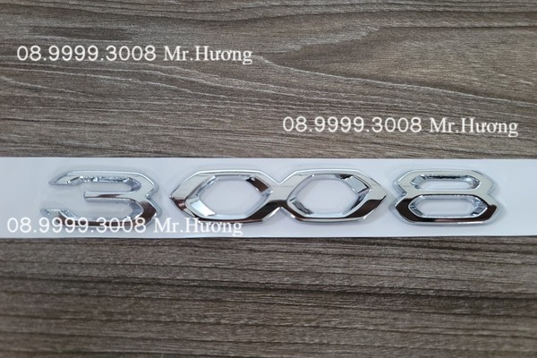 Logo số 3008 trang trí xe Peugeot