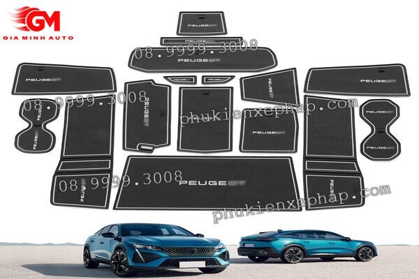 Bộ lót hộc nội thất chống bẩn Peugeot 408 new (bộ 13 chi tiết)