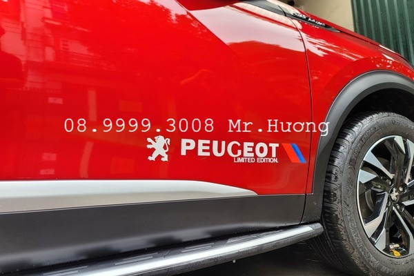 Tem xe 6d chống nước trang trí hông xe peugeot