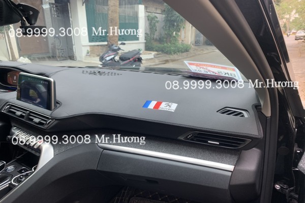 Combo thảm taplo bàn thờ và miếng lót taplo đồng hồ chống nắng Peugeot