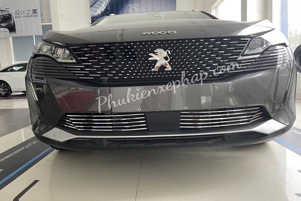 Nẹp mặt trang trí cản trước inox xe Peugeot 3008,5008 New 2021